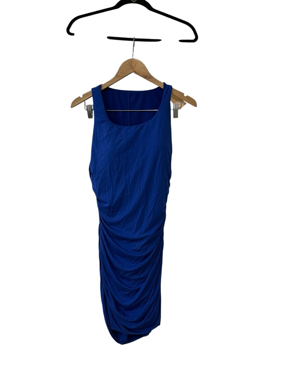 NWT Popilush Shapewear Dress L Blue Ruched Sleeveless Tummy Control